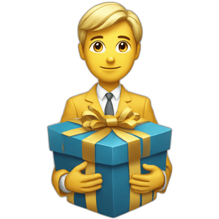 A person representing the Solana cryptocurrency offering a gift emoji