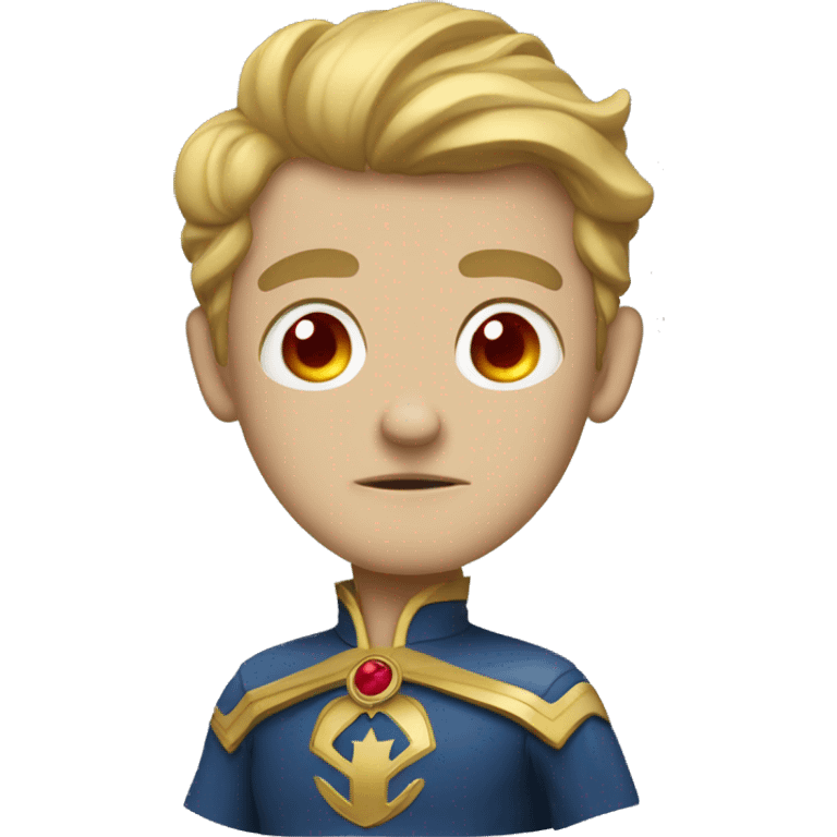 super homelander from "the boys" series with red eyes  emoji