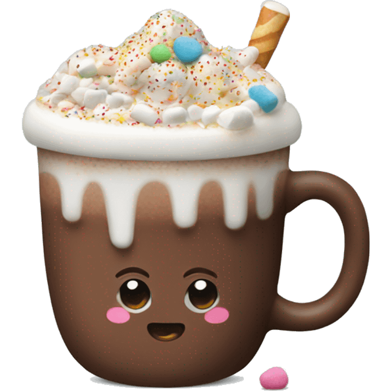 hot chocolate with marshmallows and sprinkles emoji