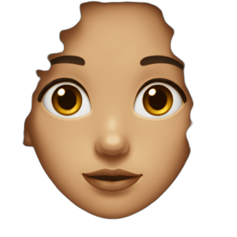 Girl with curly hair Dark , short brown eyes, thick lips  emoji