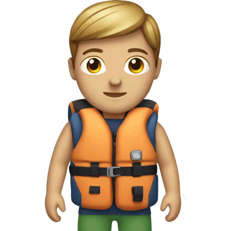 caucasian person wearing a kayaking lifejacket emoji