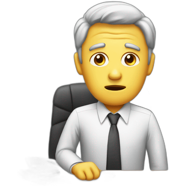 businessman is worried emoji