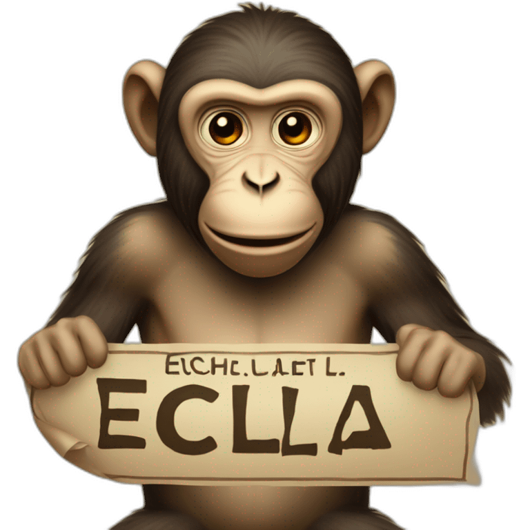 a monkey with a text saying "ecla l'esclave" emoji