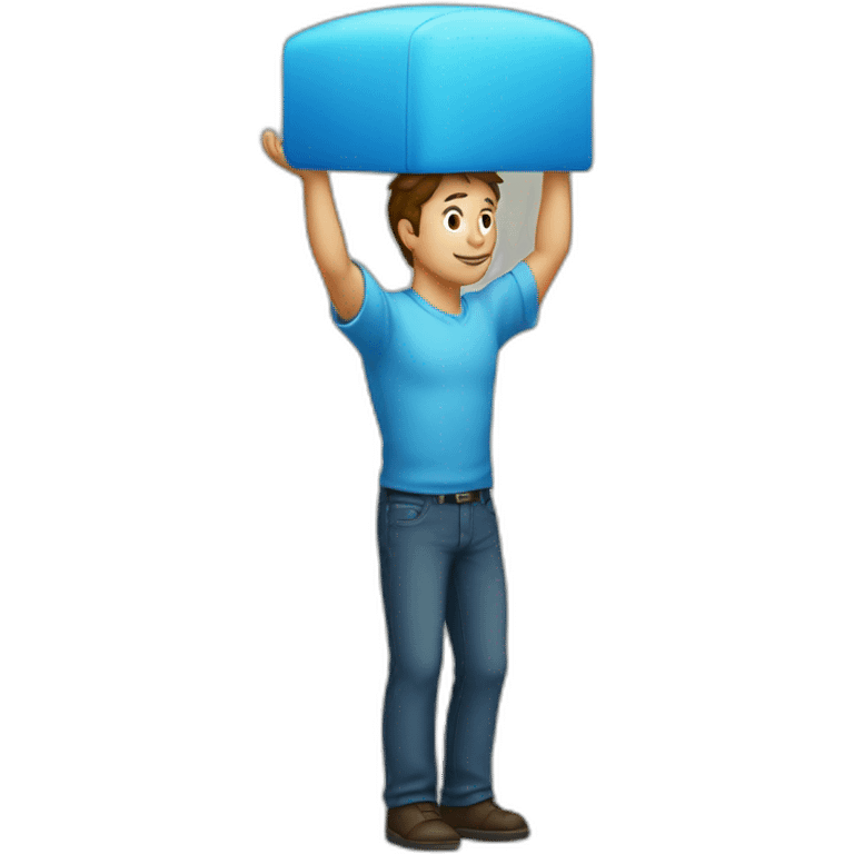 man standing on his head in blue emoji