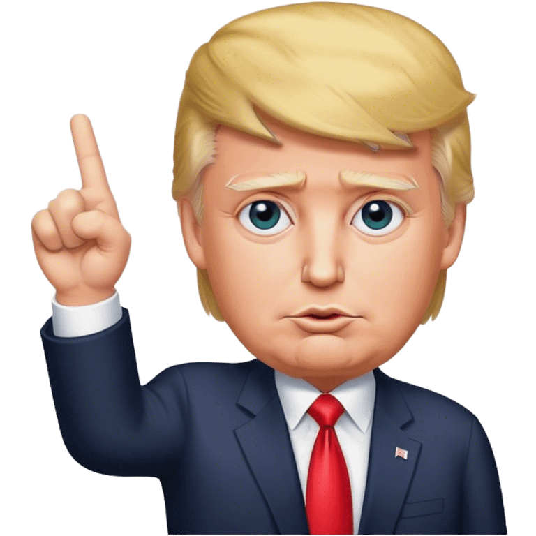 Donald  Trump shows hand  victory hyperrealistic emoji