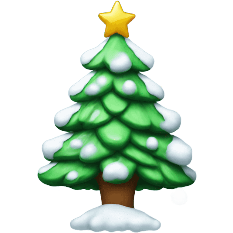 christmas tree with snow emoji