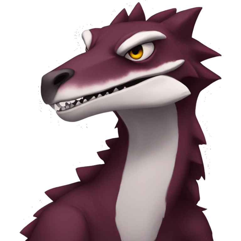 Maroon Edgy Sergal-raptor emoji