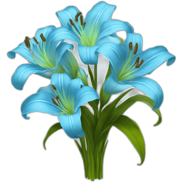 Sky Blue bunch Lily flowers emoji