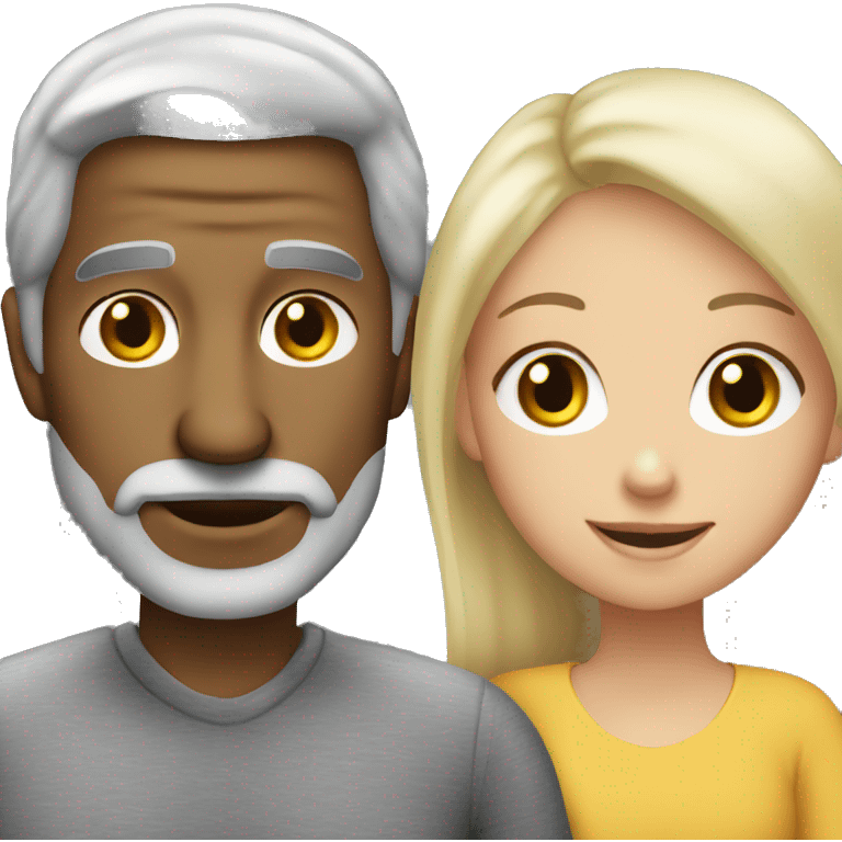 grey haired dad with blonde daughter emoji