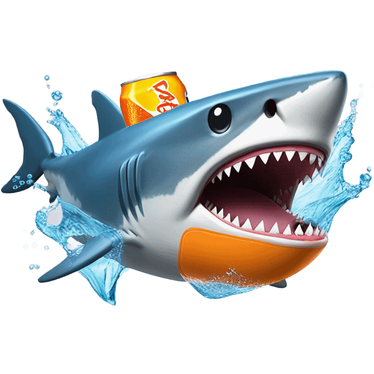 Shark drowning and drinking Fanta  emoji