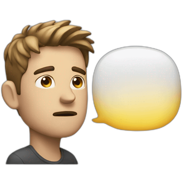 guy thinking with thought buble emoji