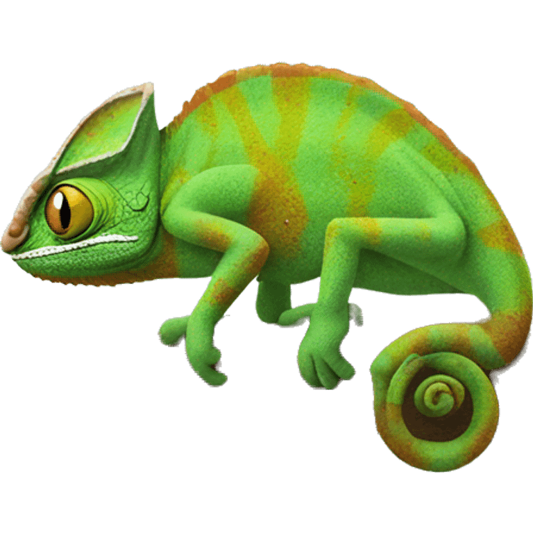 chameleon on tree branch emoji