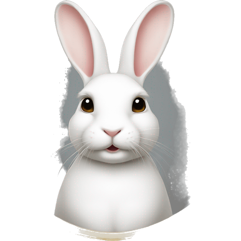 white rabbite, luxury style, gold border emoji