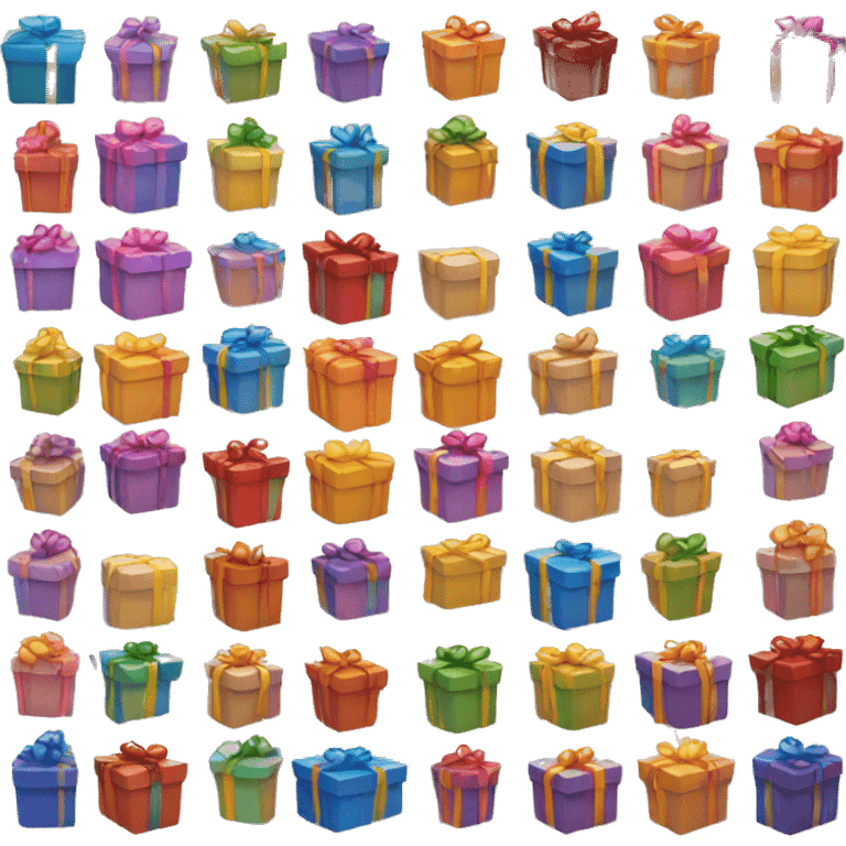 Multiple-Colored Giftbox. emoji