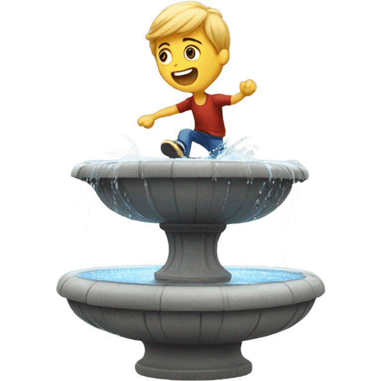 Guy jumping in fountain  emoji