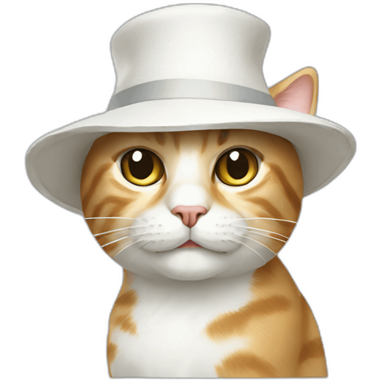 Cat with White hat emoji