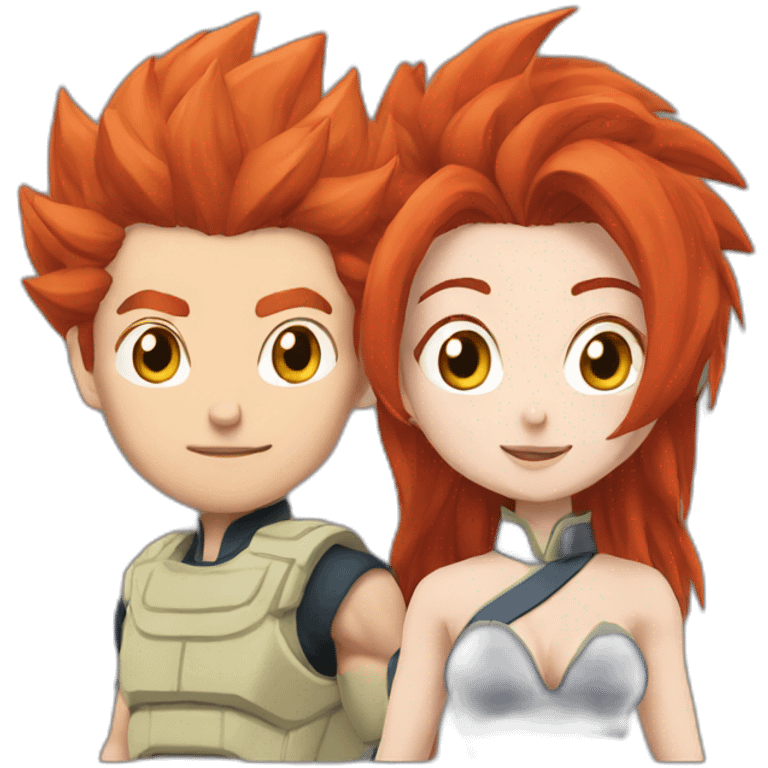 saiyajin with redhead girlfriend emoji