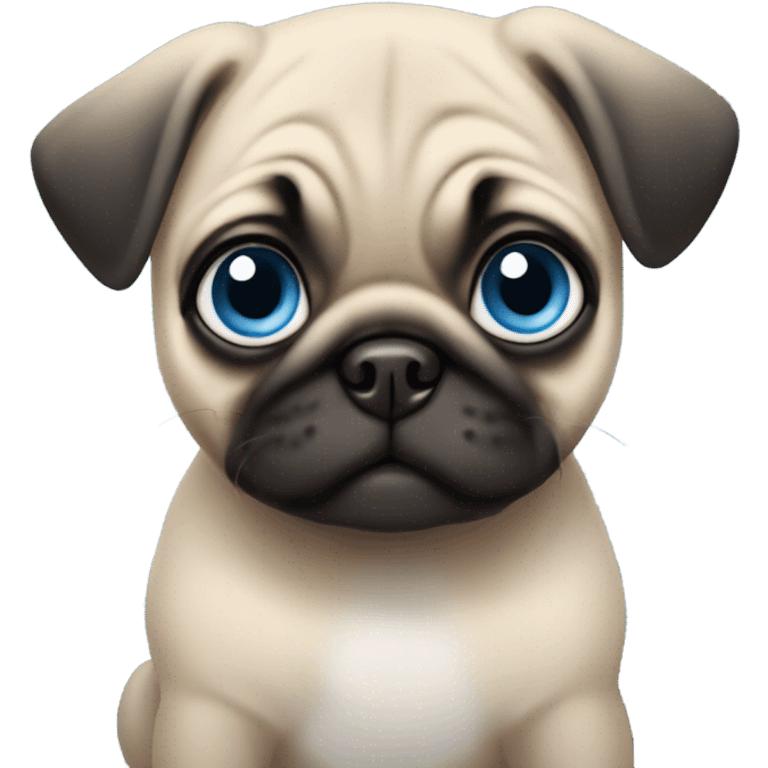 Baby pug with big blue eyes  emoji