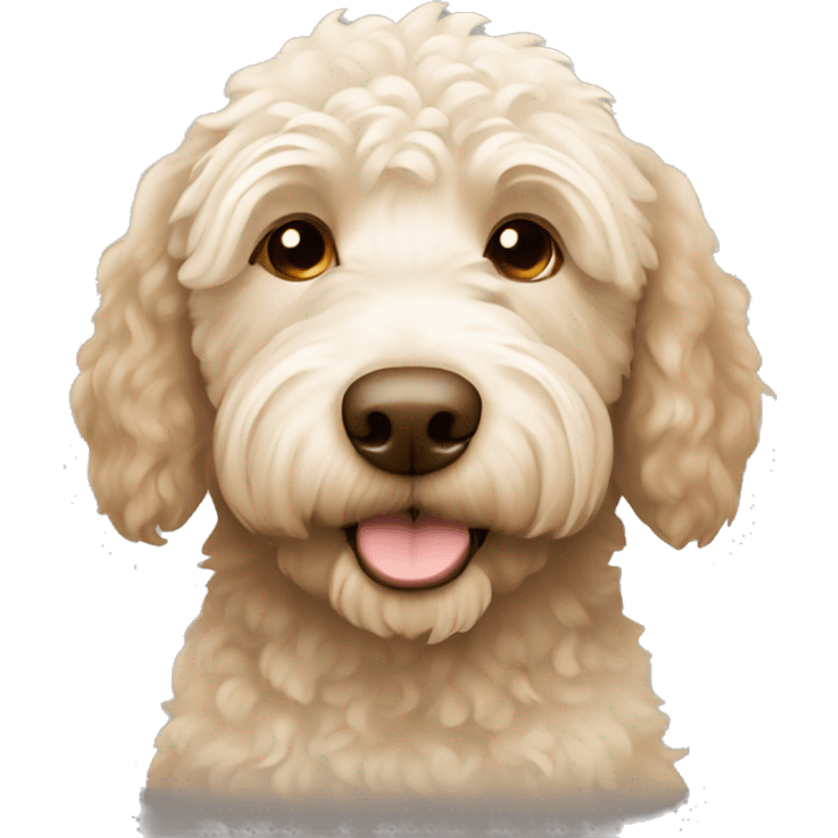 Labradoodle beige and white emoji