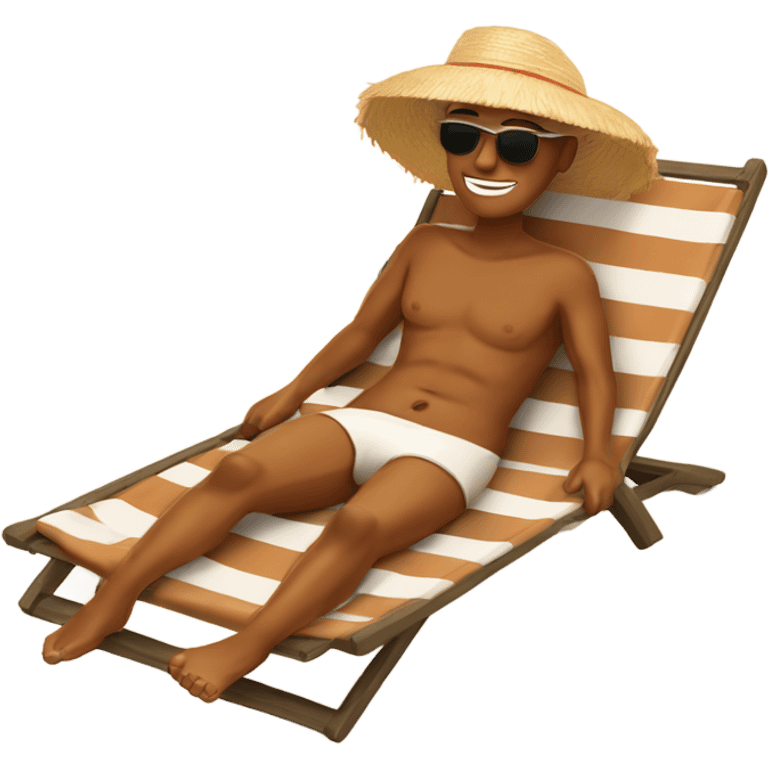 tanning on beach  emoji