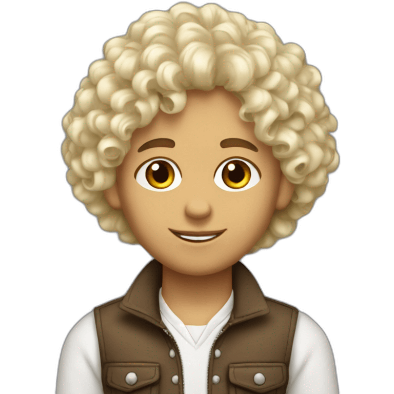 Garcon peau blanche cheveux bouclés emoji