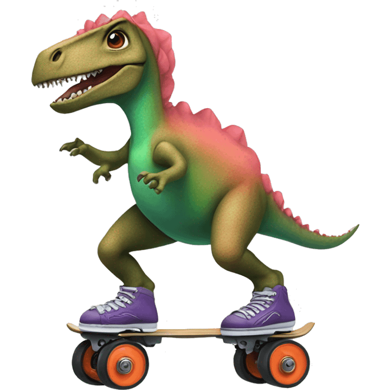 dinosaur with roller skates and tutu  emoji