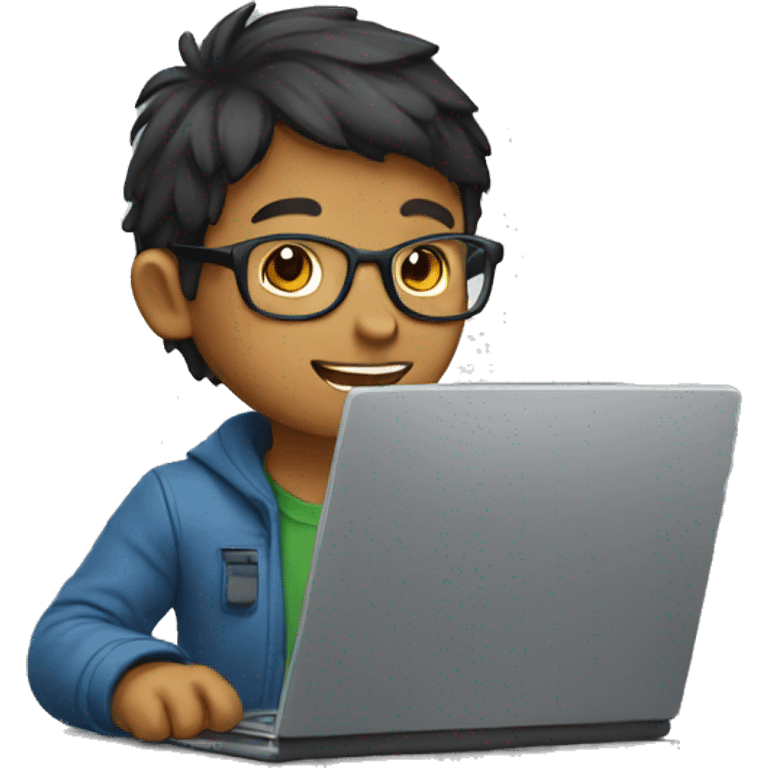 Boy with laptop emoji