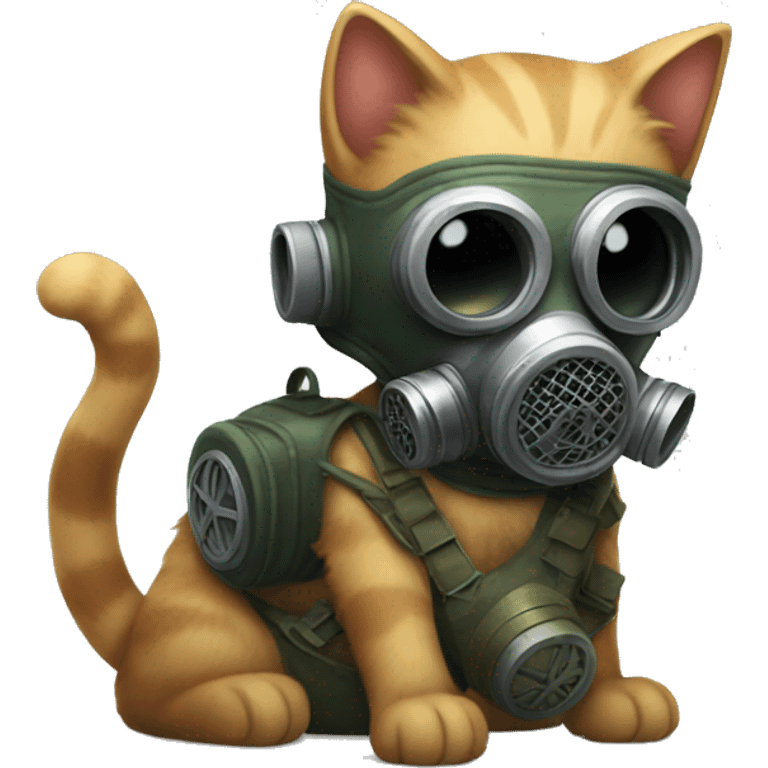 Kitty with Gas Mask emoji