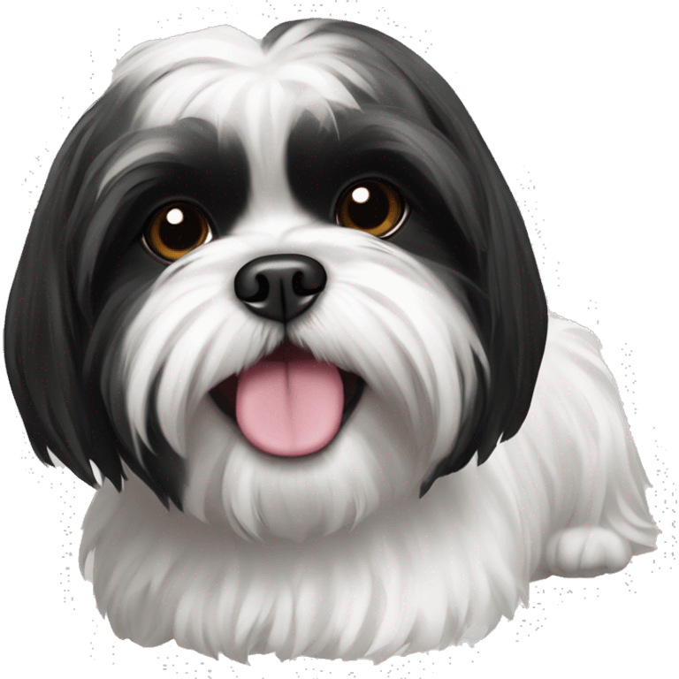 Black and white shih tzu  emoji