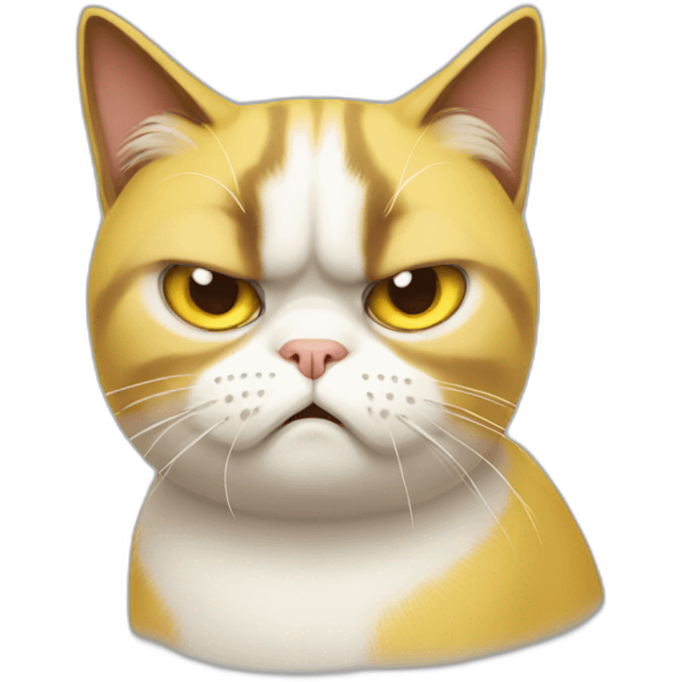 yellow and white grumpy cat emoji