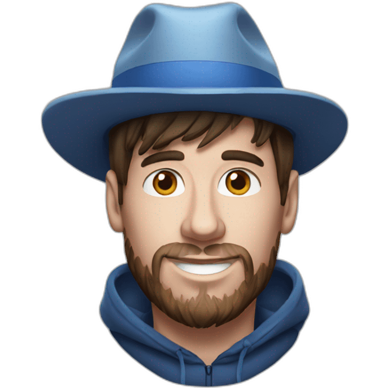 Messi with hat chrismas emoji