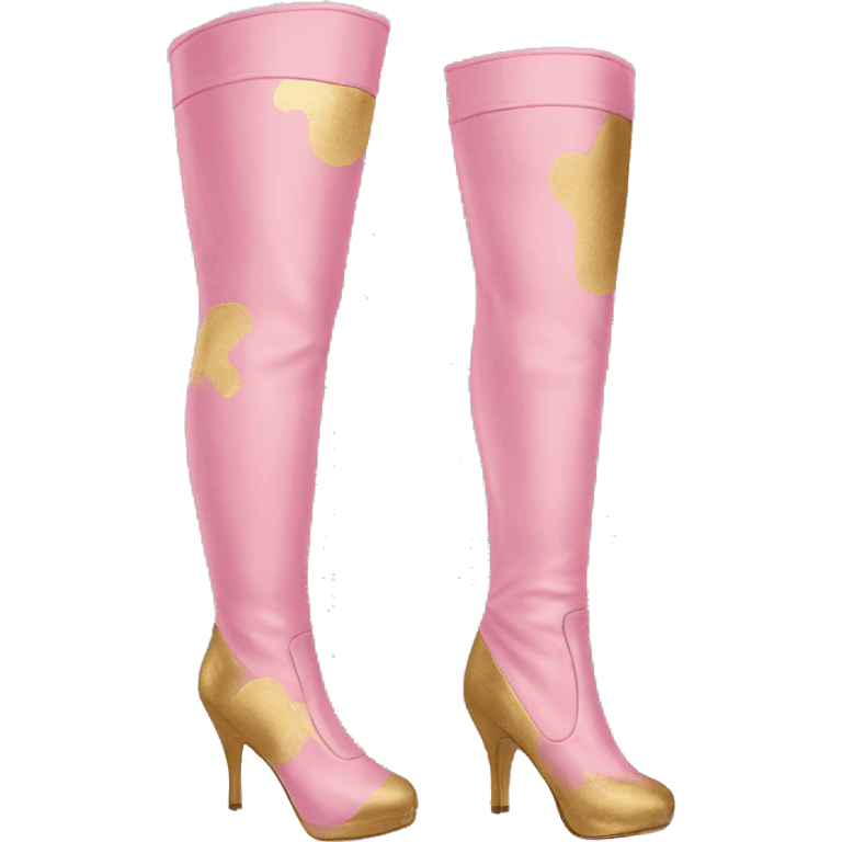 pink and gold thigh high boot emoji