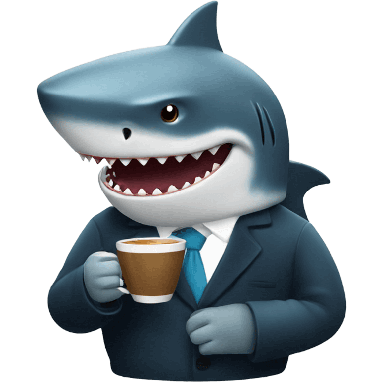 shark drinking espresso emoji