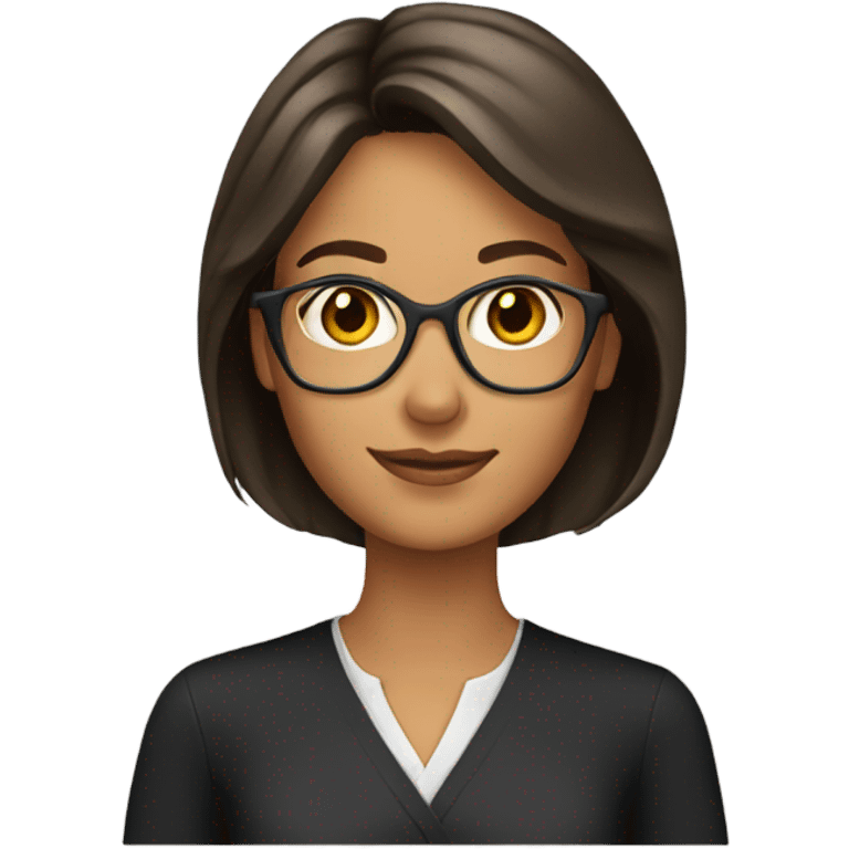 Brunette tan teacher emoji