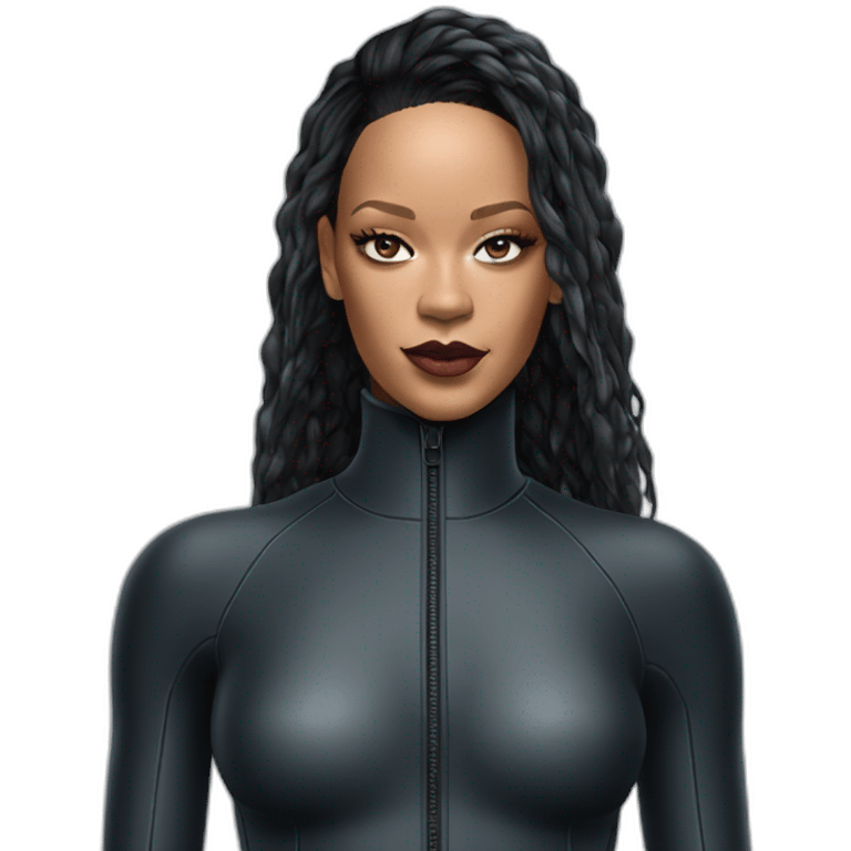 rihanna wearing a polar wetsuit hyperrealistic emoji