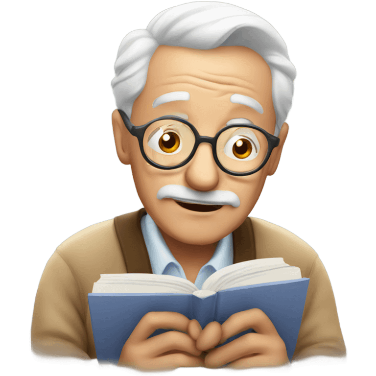 grandpa studying emoji