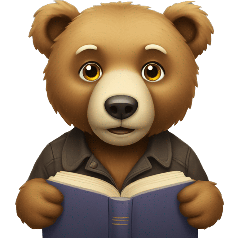 A bear that ready a book emoji