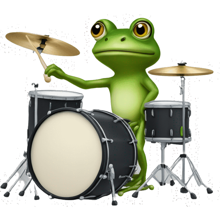 Frog playing drums emoji