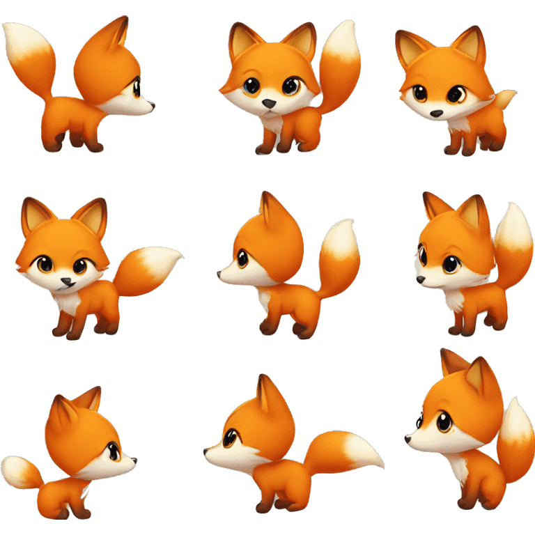 baby cute orange fox emoji