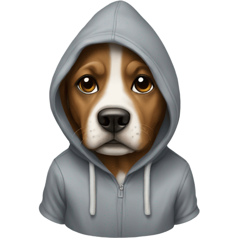 Dog wearing a hoodie emoji