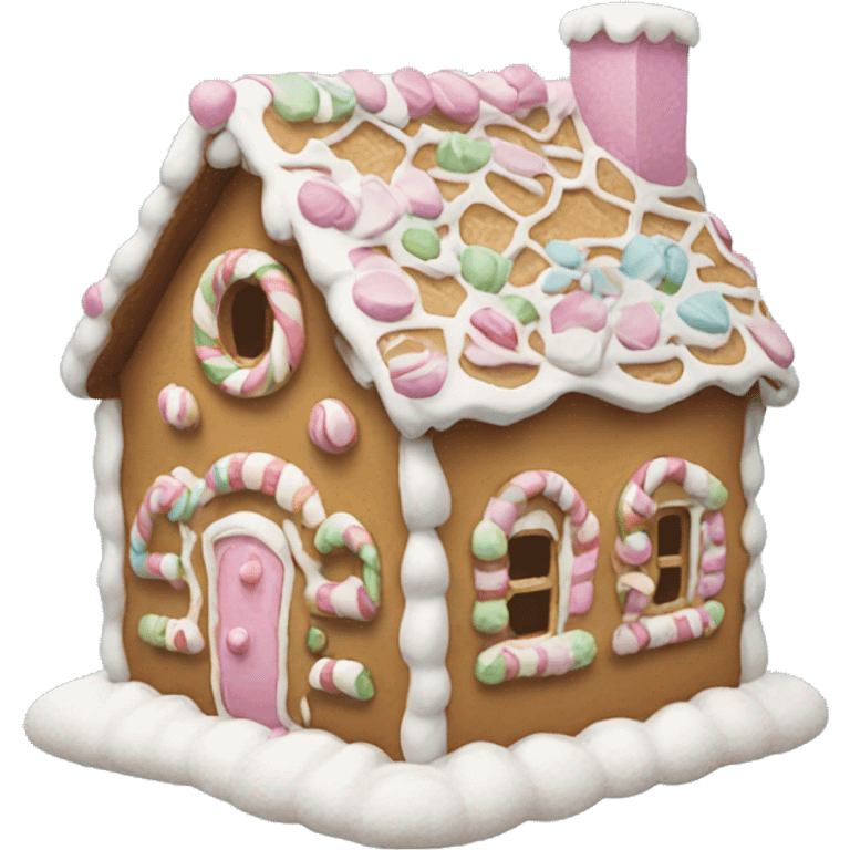 Pastel gingerbread house emoji