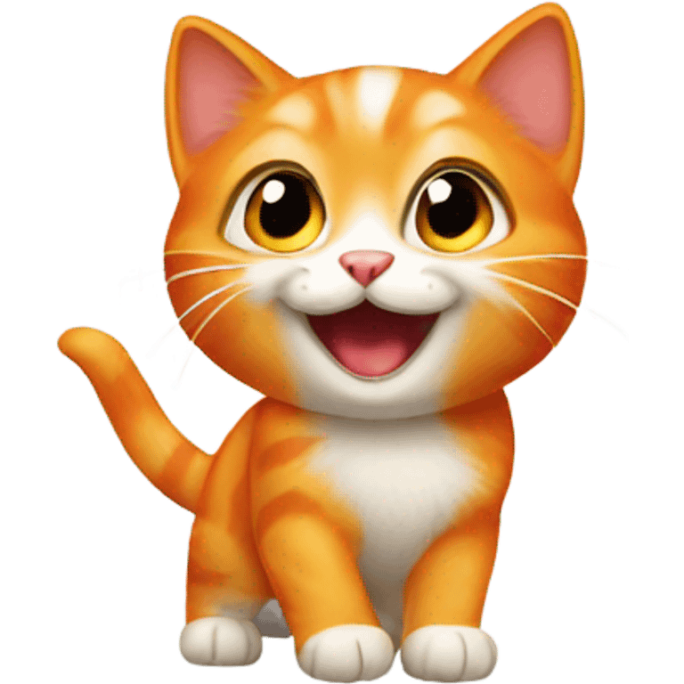 Joyous orange kitten emoji