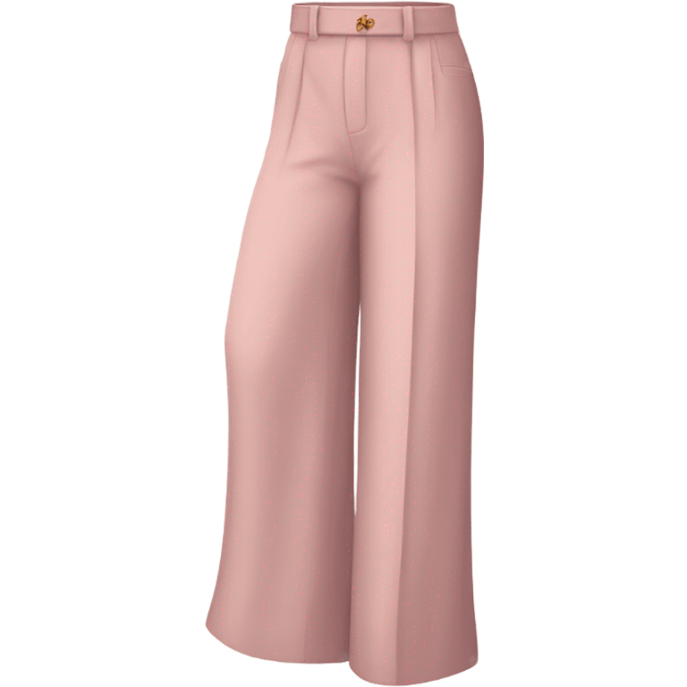 Realistic isolated pair of high waist long wide leg dressy casual pants in pink emoji