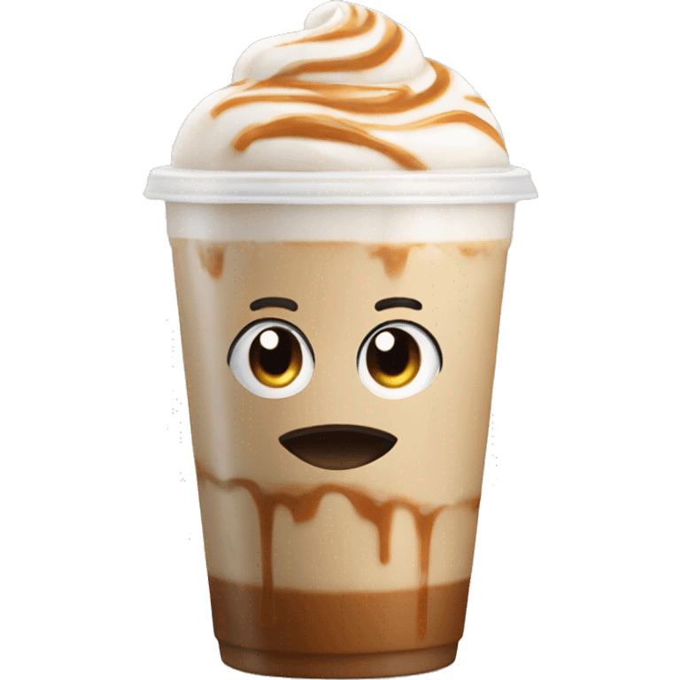 Ice latte with salted caramel  emoji