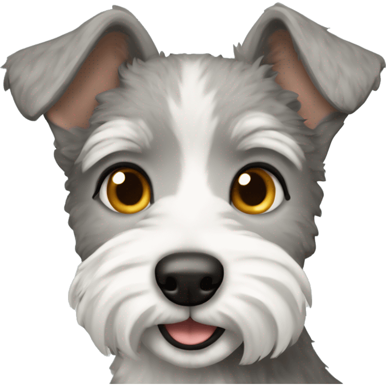 curly grey fox terrier mixed with doodle emoji