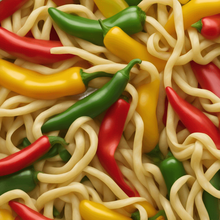 Noodles with pepper emoji