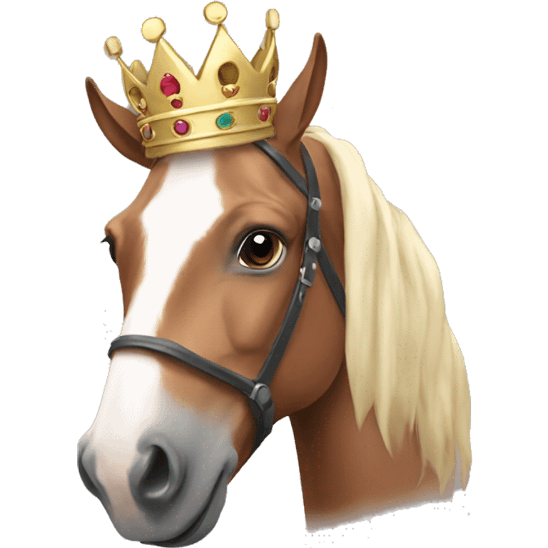 Horse wearing a crown emoji