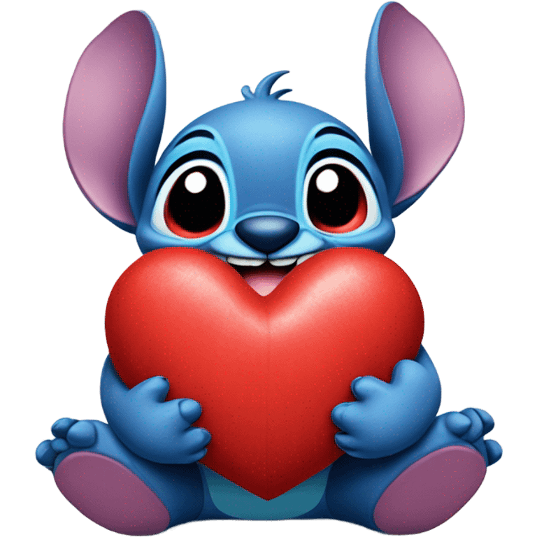 stitch holding a heart emoji