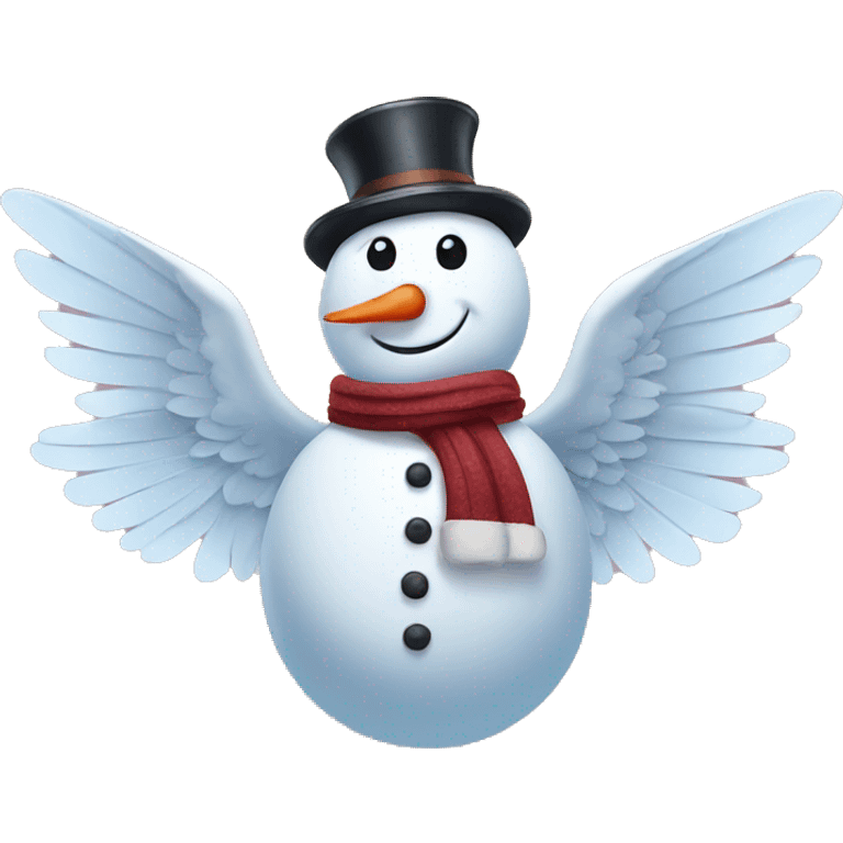 Snowman with wings emoji