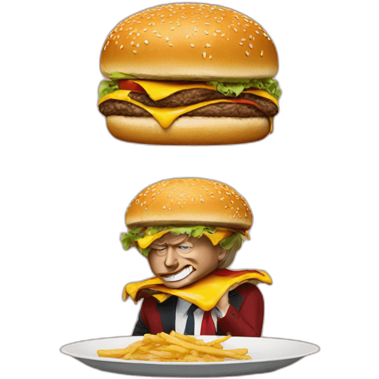 Burger eating a trump emoji